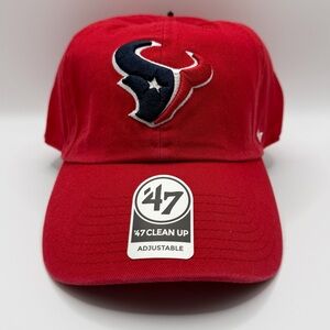 Houston Texans '47 Brand Clean Up Red Strapback Adjustable Dad Hat Cap OSFA